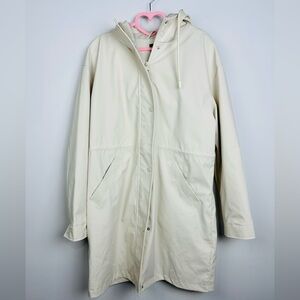 Primark Off-White Cream Hooded Trench Coat Size Small